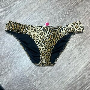 Victoria Secret Women’s Swim Bikini Bottoms Low Rise Leopard Swimsuit